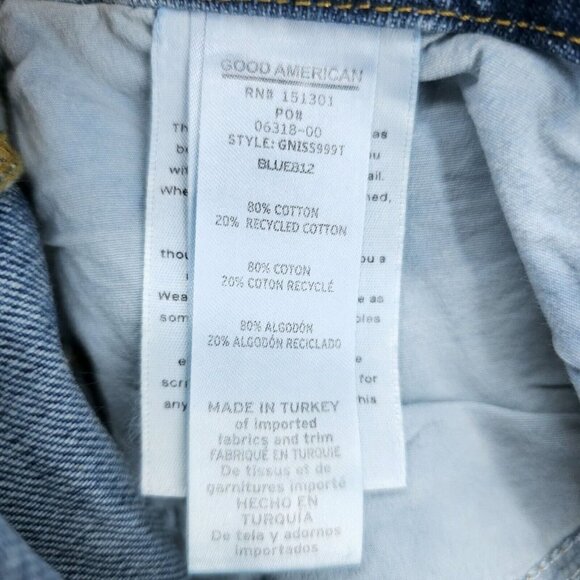 NWT GOOD AMERICAN Good 90s Iconic Baggy Jeans Blue812 Wash Ripped Size 0/25 - Picture 9 of 11